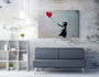 Wallity Cuadro sobre Lienzo Niña con Globo Banksy 70 x 100 cm